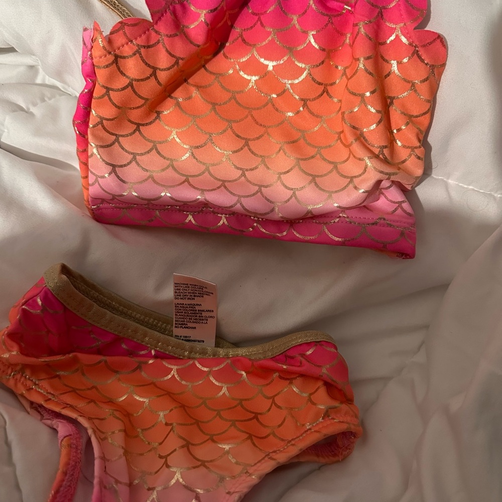 Pink and Orange Kids Swim Bikini